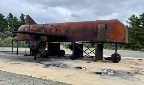 Fire training area where PFAS-containing firefighting foams were previously used. 